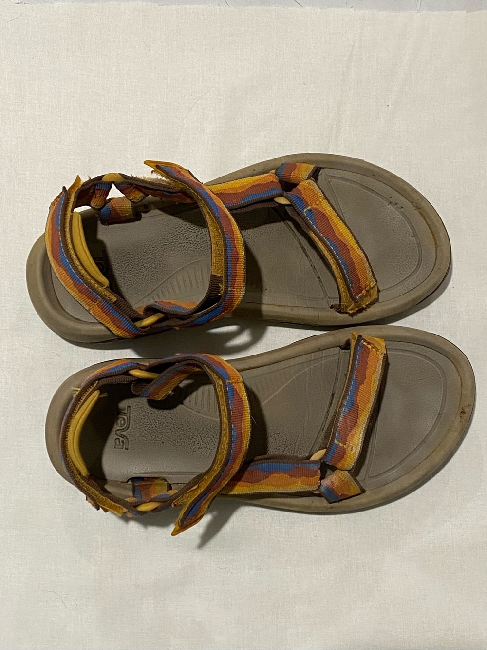 Teva Multicolor Strappy Sandals - Orange/Blue Pattern
